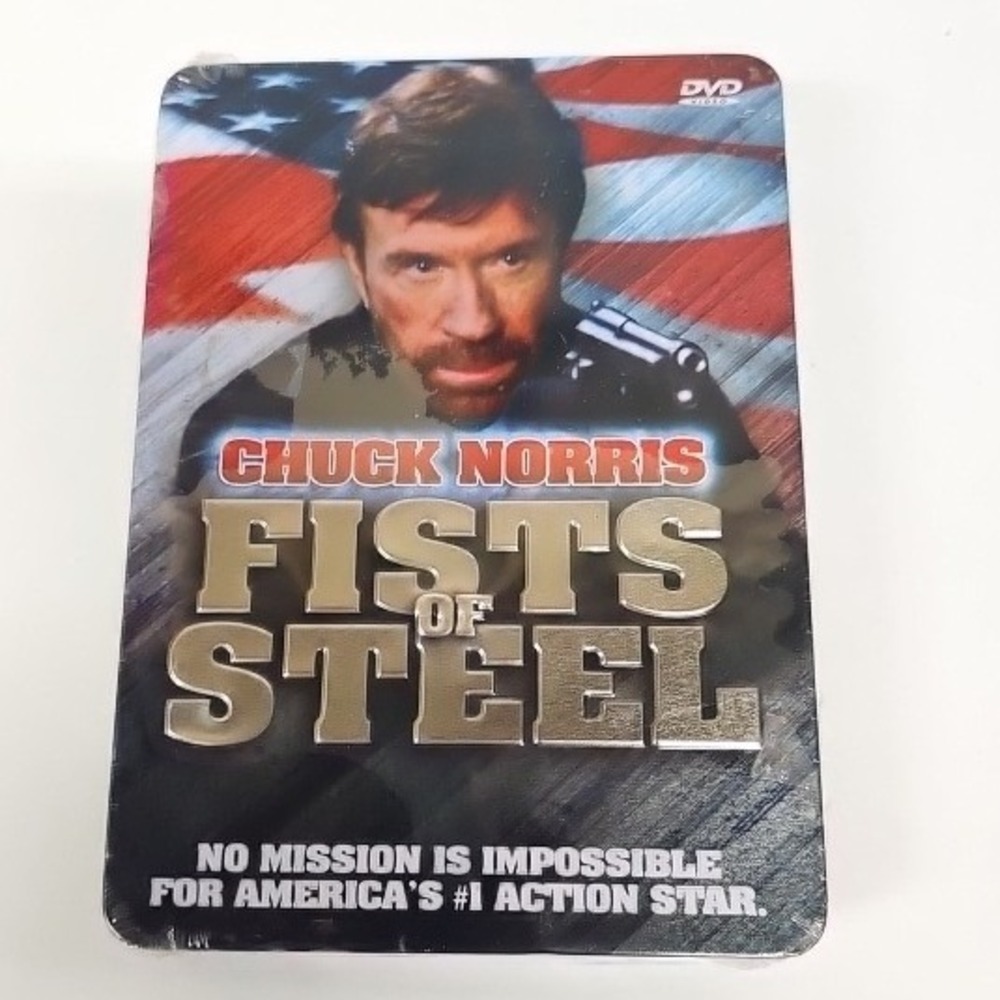 Chuck Norris Fists of Steel 3-DVD Set Tin Case The Presidents Man Logans War NEW
